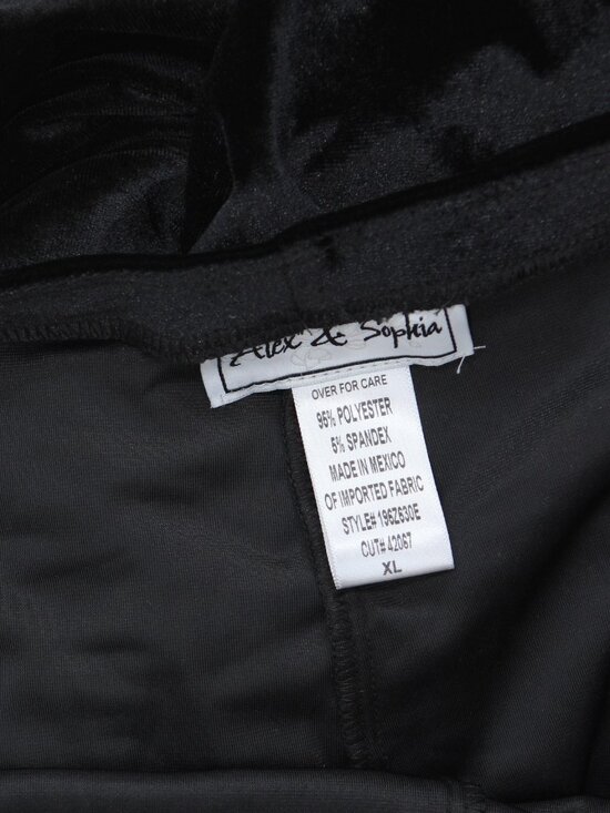 Black Alex Sophia Juniors Velvet Pull On Front Slit Pants 196Z630E Xl Sz XL